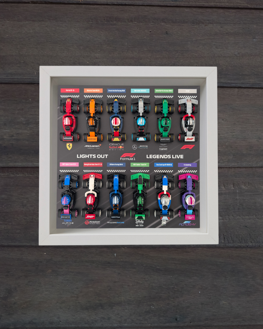 Cadre Blanc pour Collection Minifigurines F1 LEGO® Shadow Lines Edition