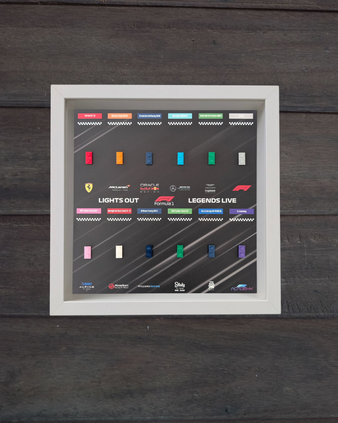 Cadre Blanc pour Collection Minifigurines F1 LEGO® Shadow Lines Edition