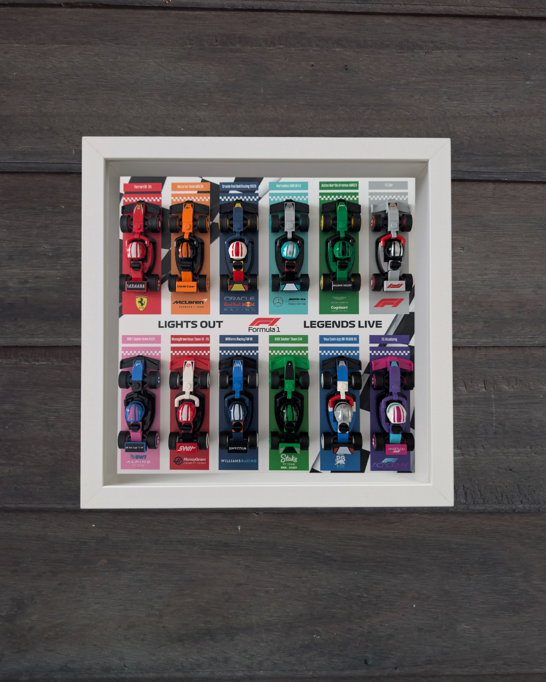 Cadre Blanc pour Collection Minifigurines F1 LEGO® White Stripes Edition