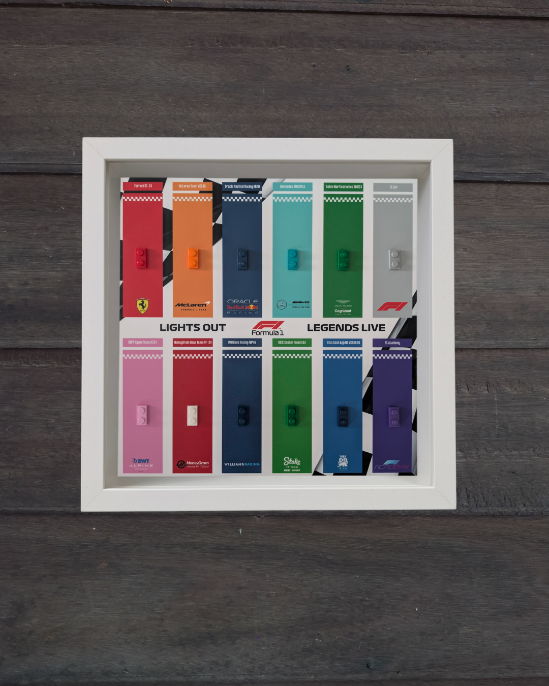 Cadre Blanc pour Collection Minifigurines F1 LEGO® White Stripes Edition