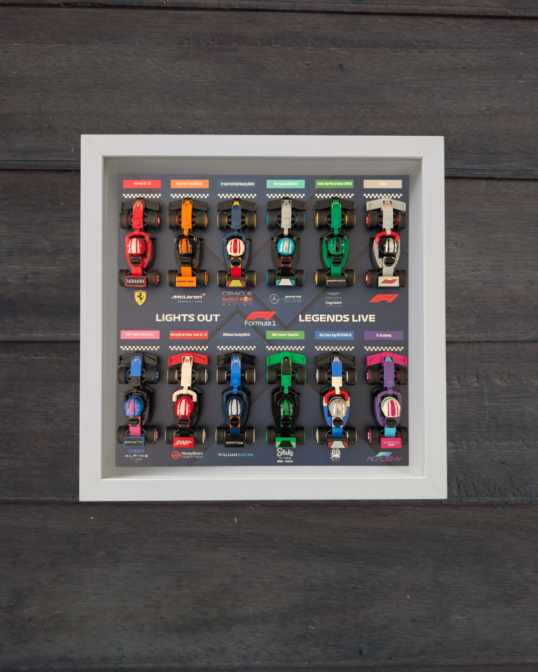 Cadre Blanc pour Collection Minifigurines F1 LEGO® Blue Stark Edition