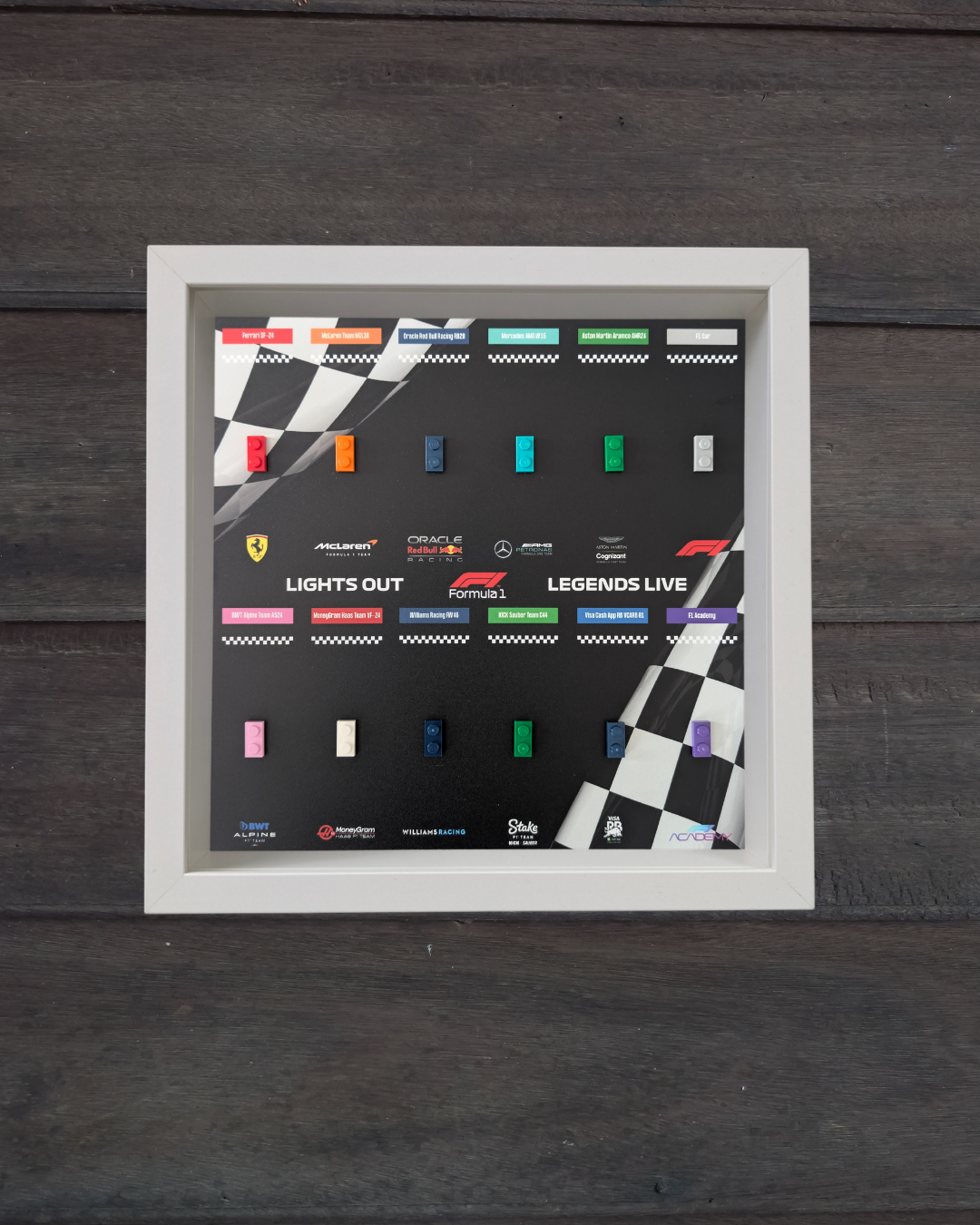 Cadre Blanc pour Collection Minifigurines F1 LEGO® Black Flag Edition