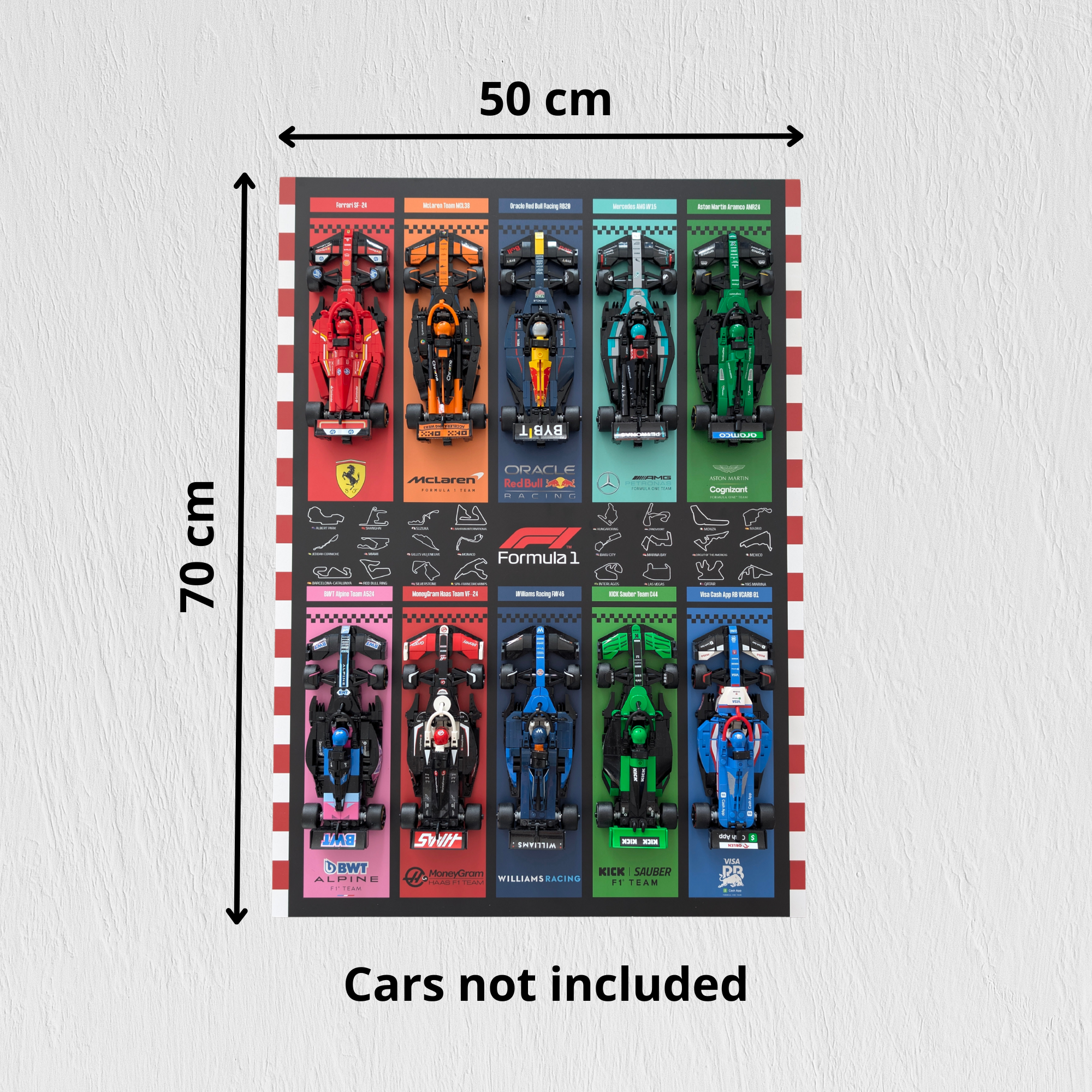 Display 50x70cm pour Lego® F1 Speed Champions