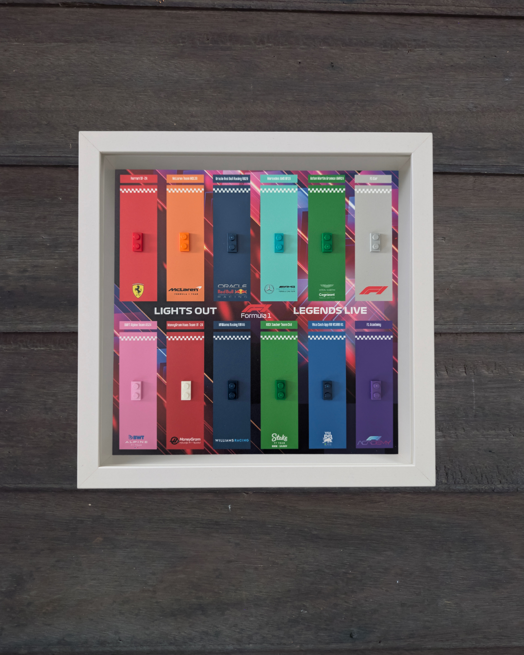 Cadre Blanc pour Collection Minifigurines F1 LEGO® Neon Colors Edition