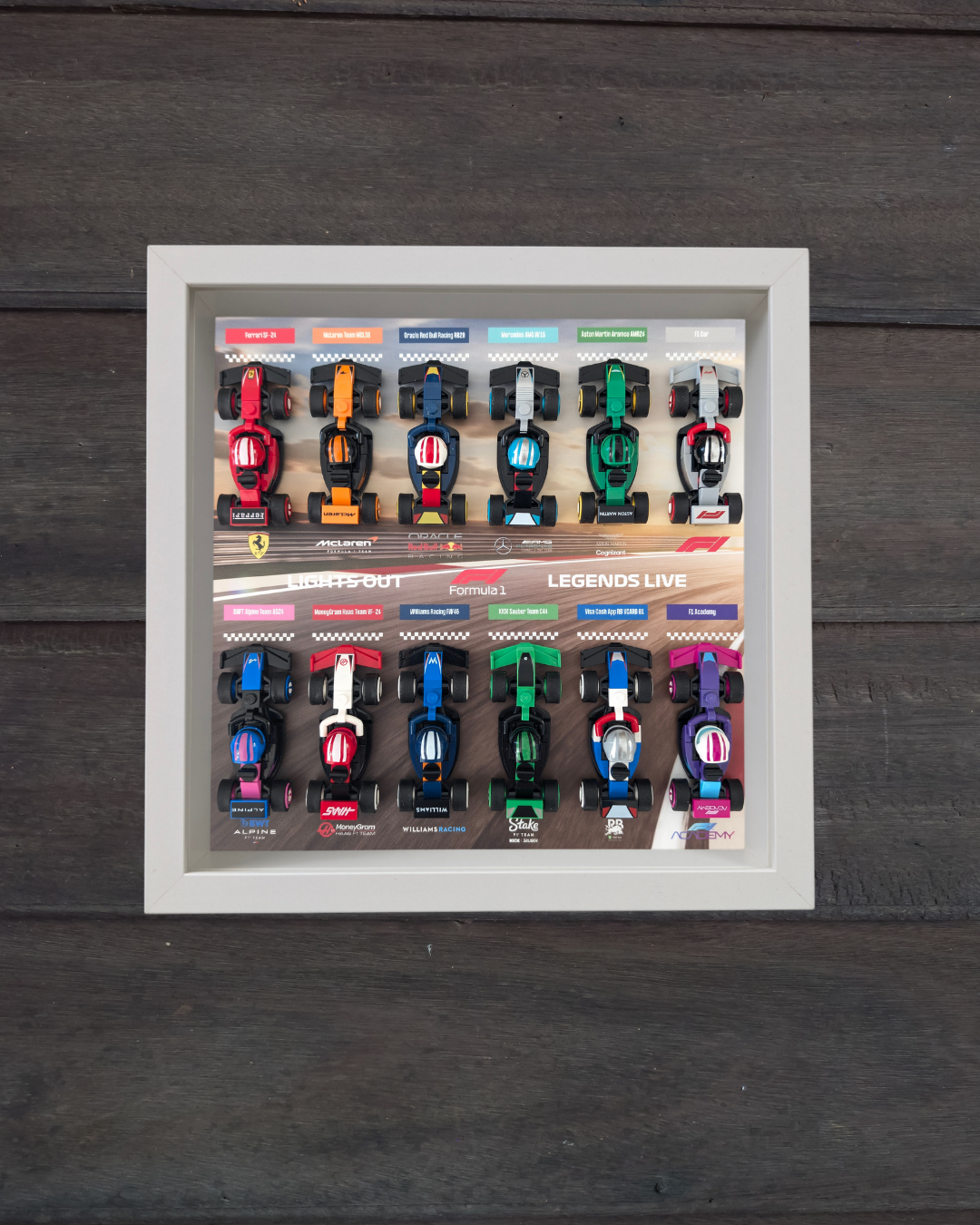 Cadre Blanc pour Collection Minifigurines F1 LEGO® Sunset Track Edition