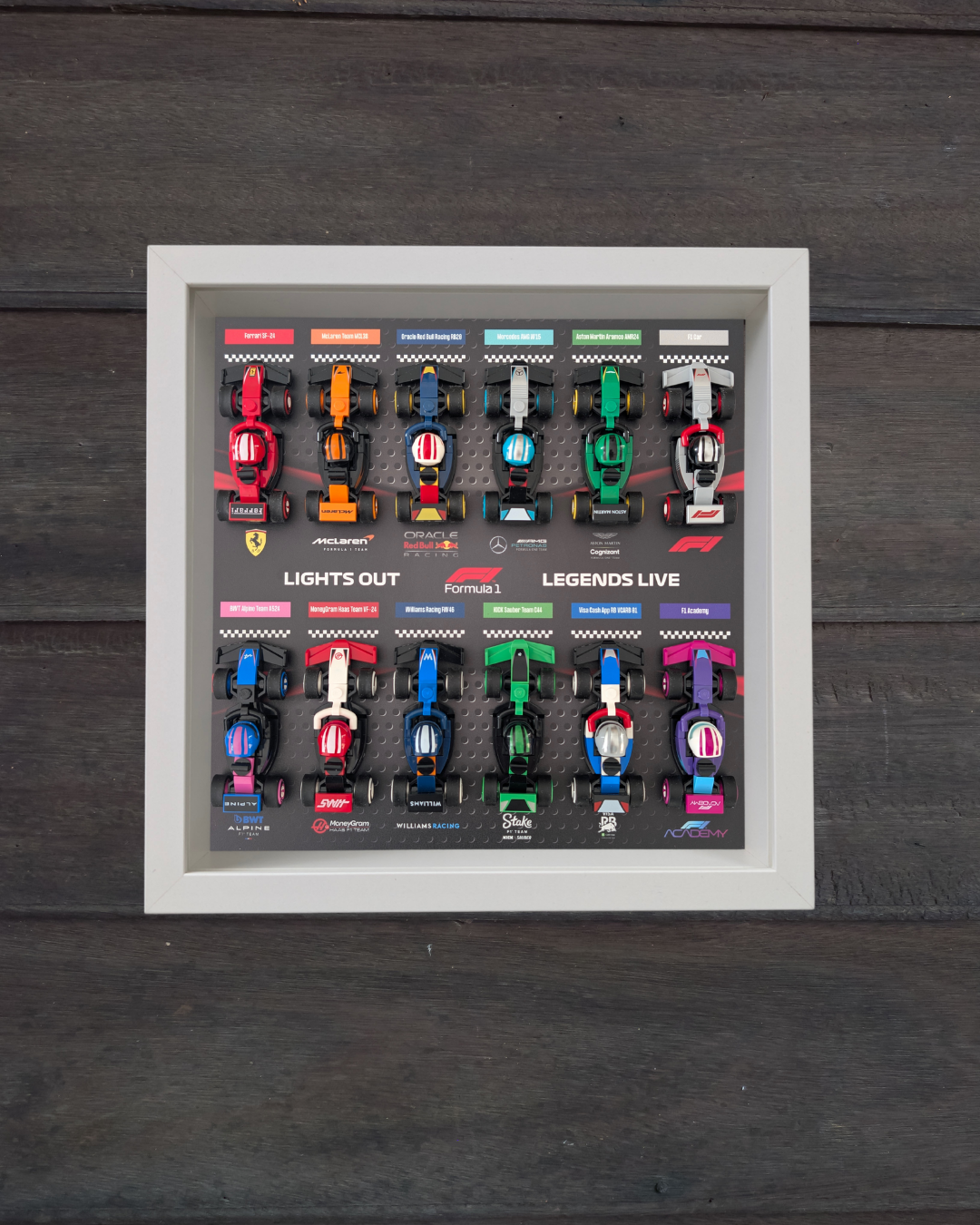 Cadre Blanc pour Collection Minifigurines F1 LEGO® Carbon Racing Edition