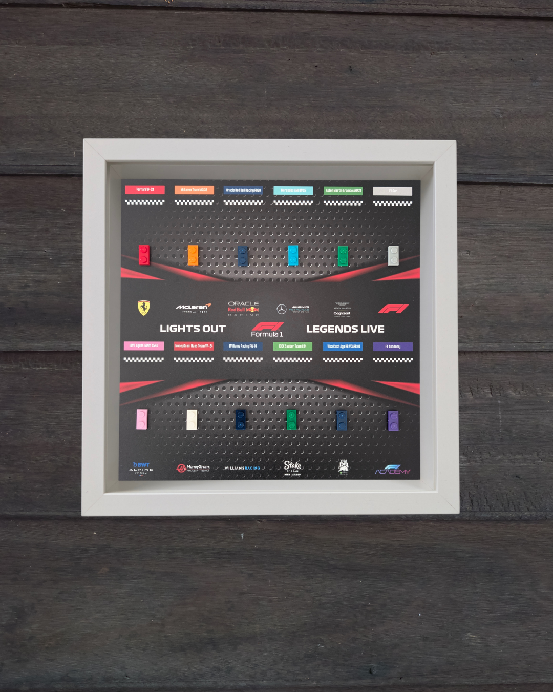 Cadre Blanc pour Collection Minifigurines F1 LEGO® Carbon Racing Edition