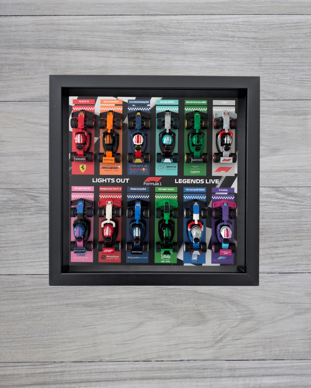 Cadre Noir pour Collection Minifigurines F1 LEGO® Flag Stripes Edition