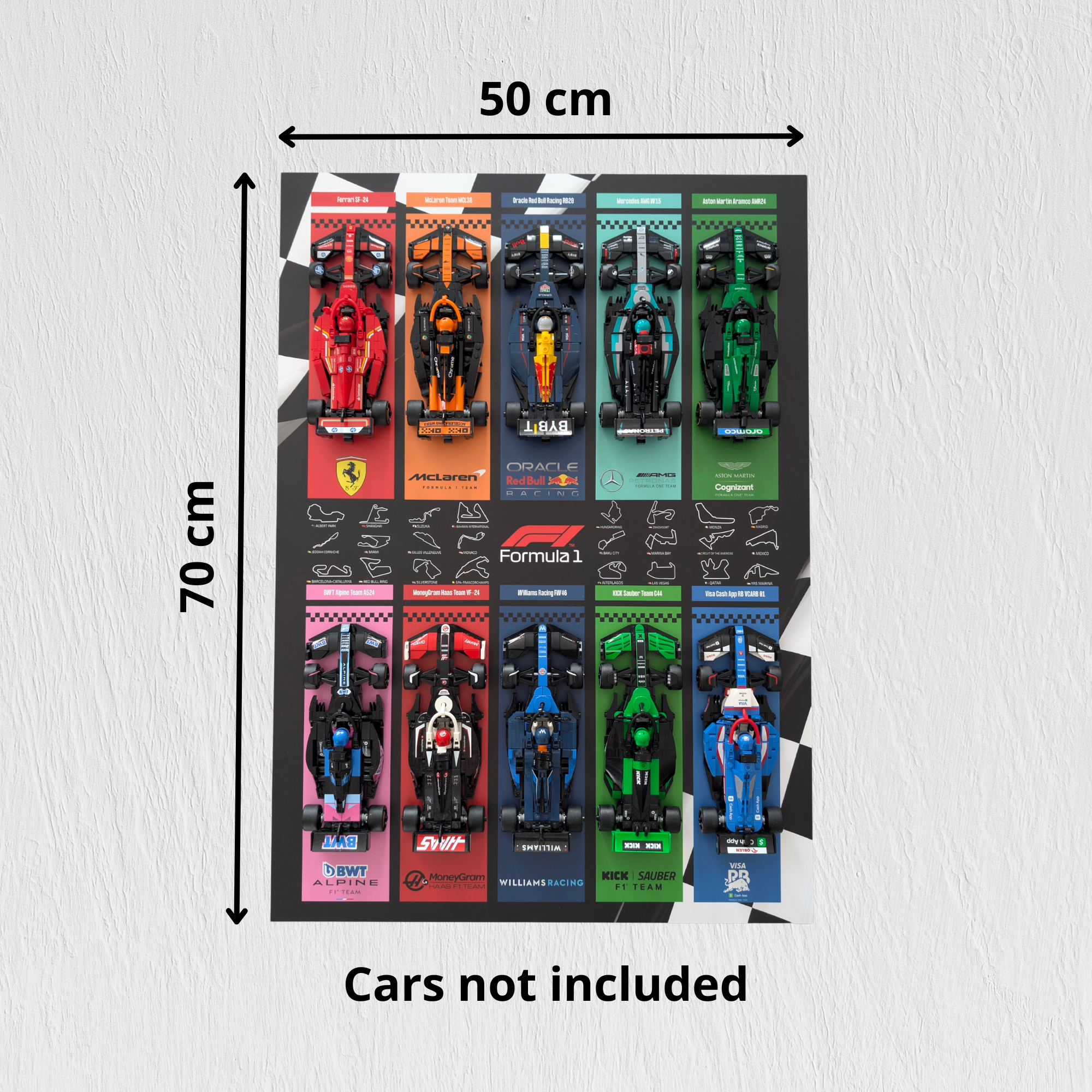 Display 50x70cm pour Lego® F1 Speed Champions