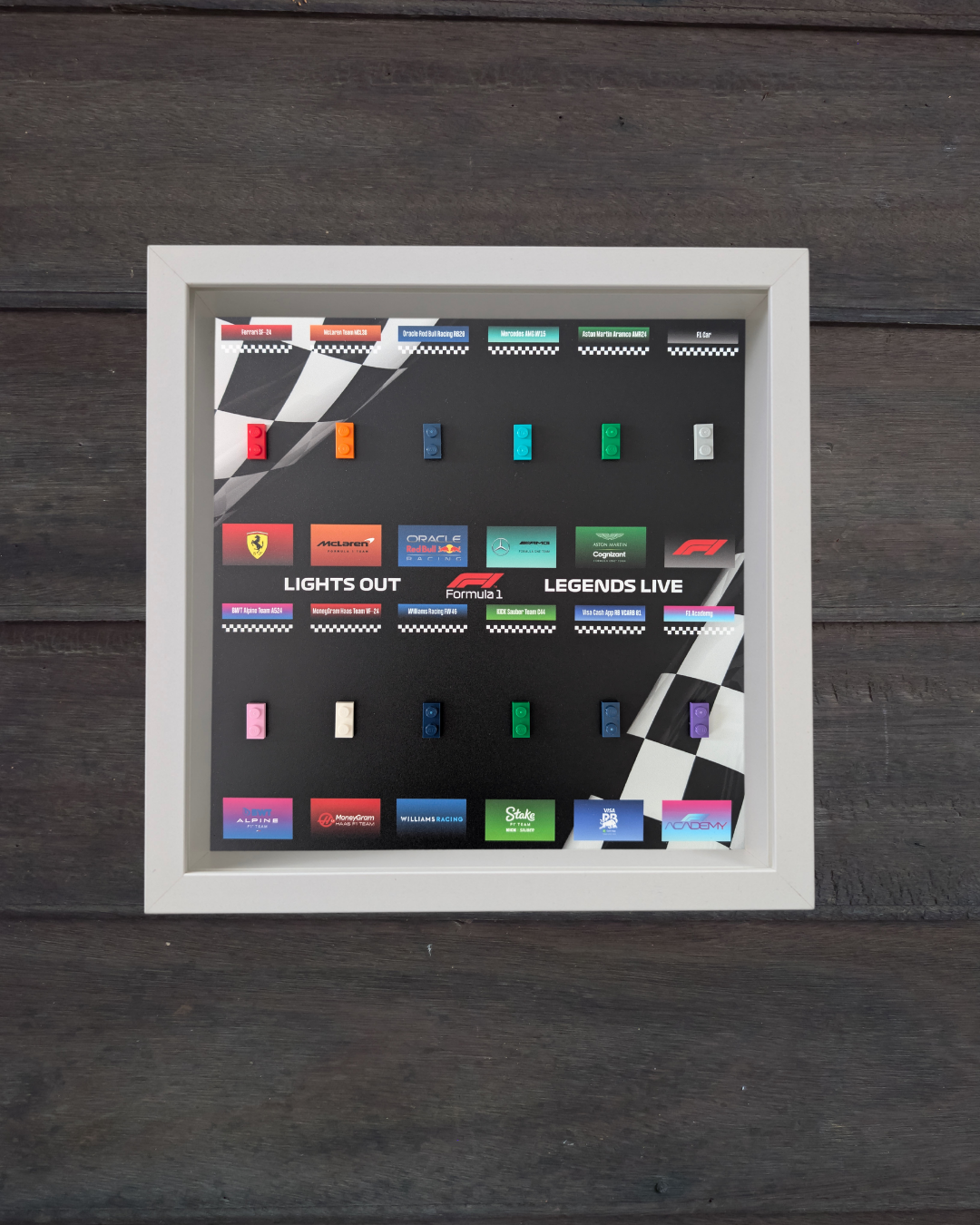 Cadre Blanc pour Collection Minifigurines F1 LEGO® Flag Corners Edition