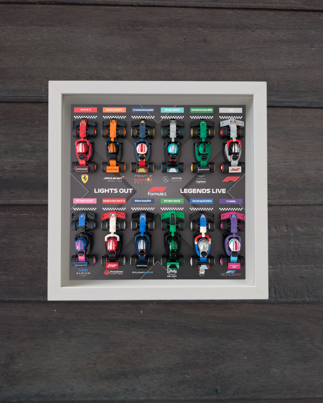 Cadre Blanc pour Collection Minifigurines F1 LEGO® Dark X Edition