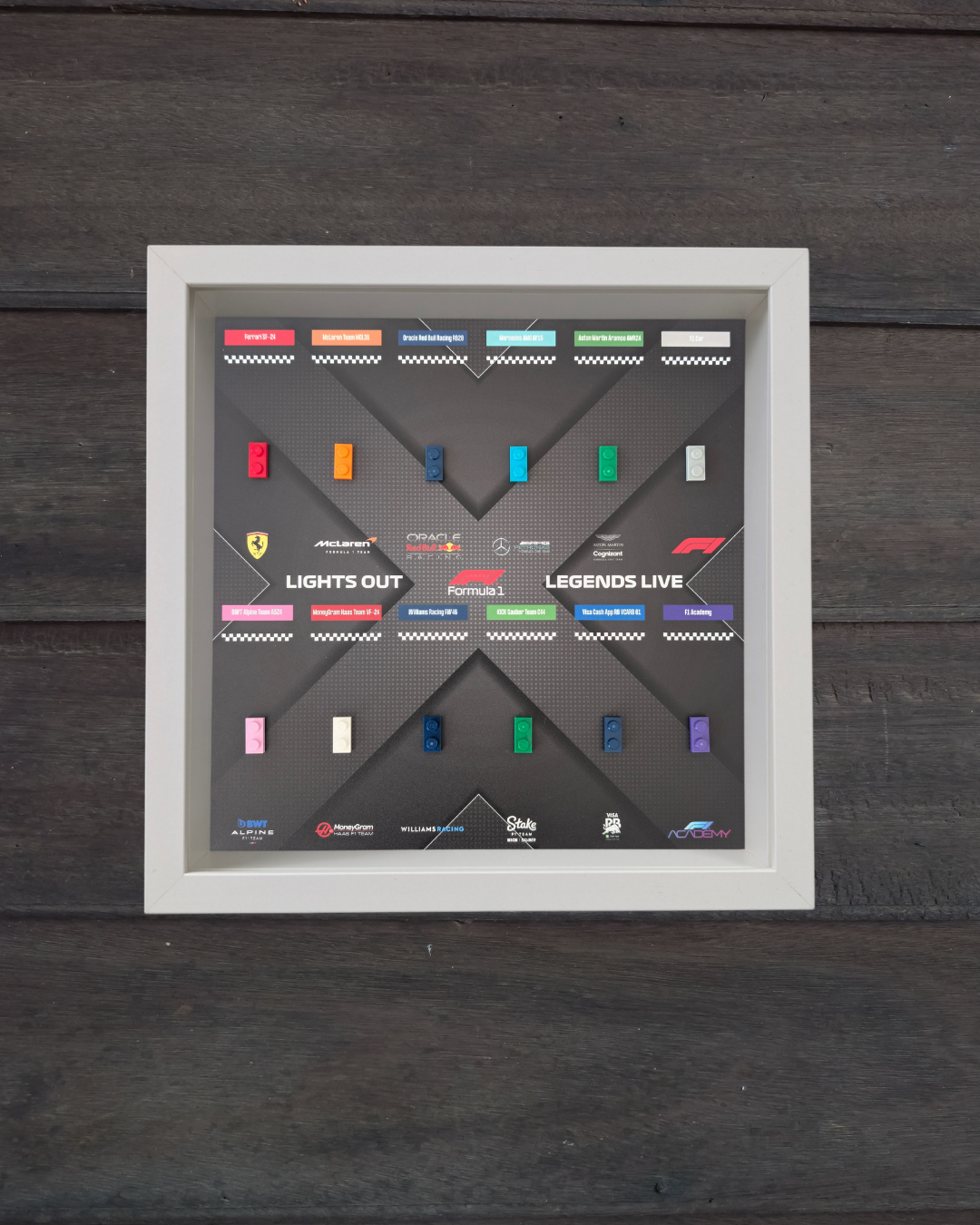 Cadre Blanc pour Collection Minifigurines F1 LEGO® Dark X Edition