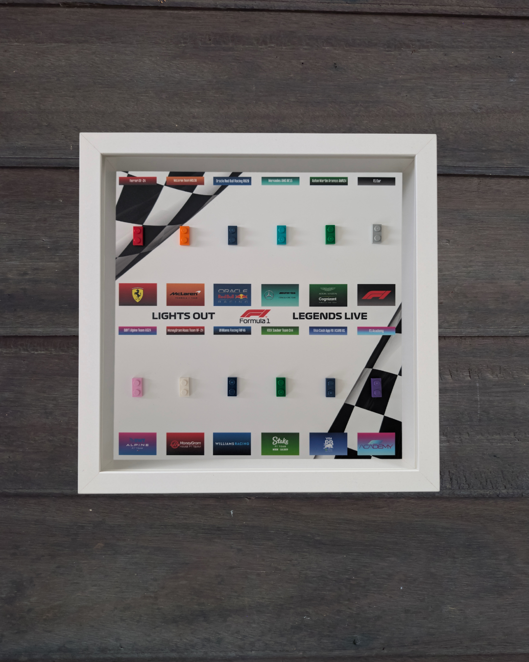 Cadre Blanc pour Collection Minifigurines F1 LEGO® White Flag Edition