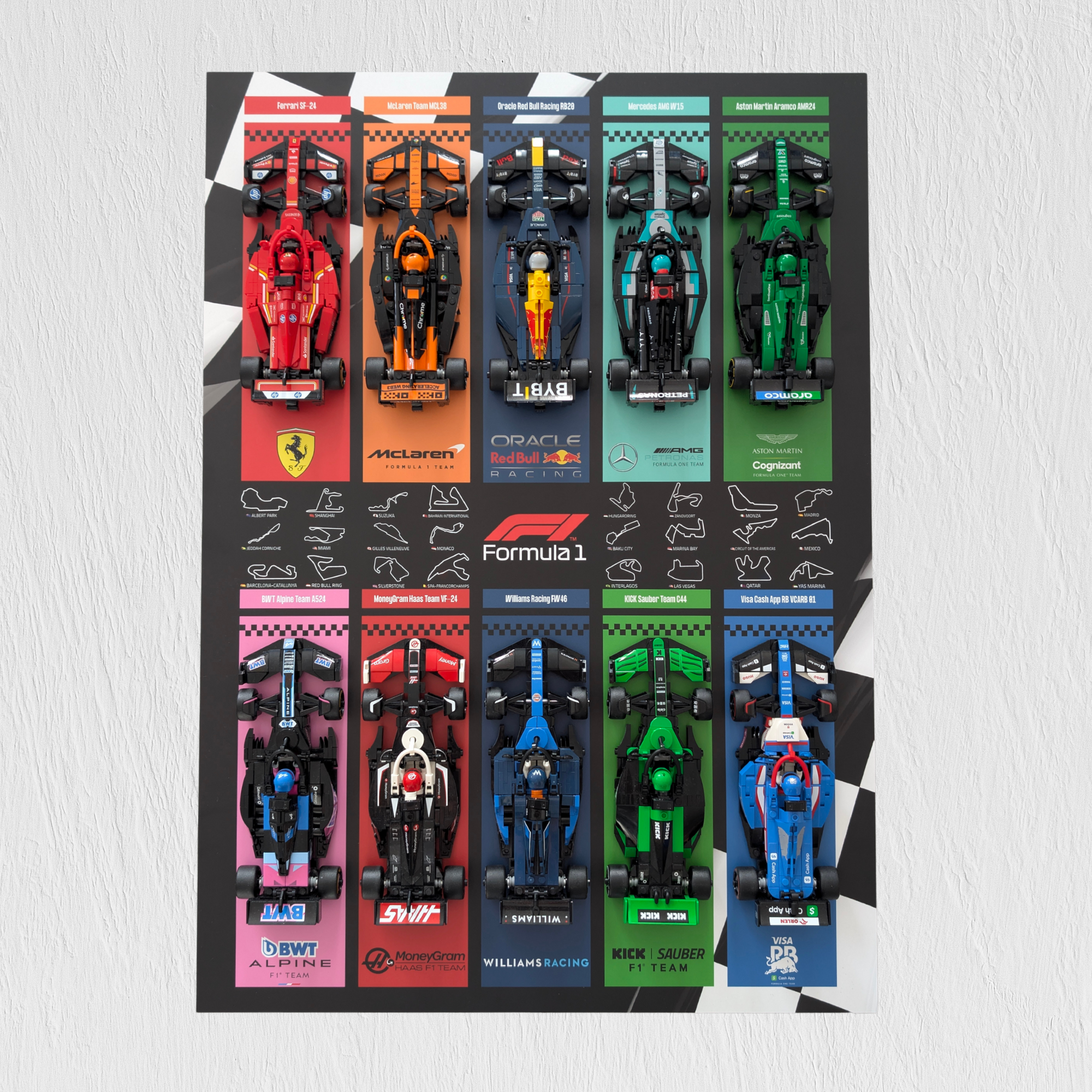 Display 50x70cm pour Lego® F1 Speed Champions